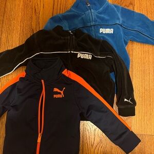 Puma Kids Jackets - Blue, Black, and Navy with Orange